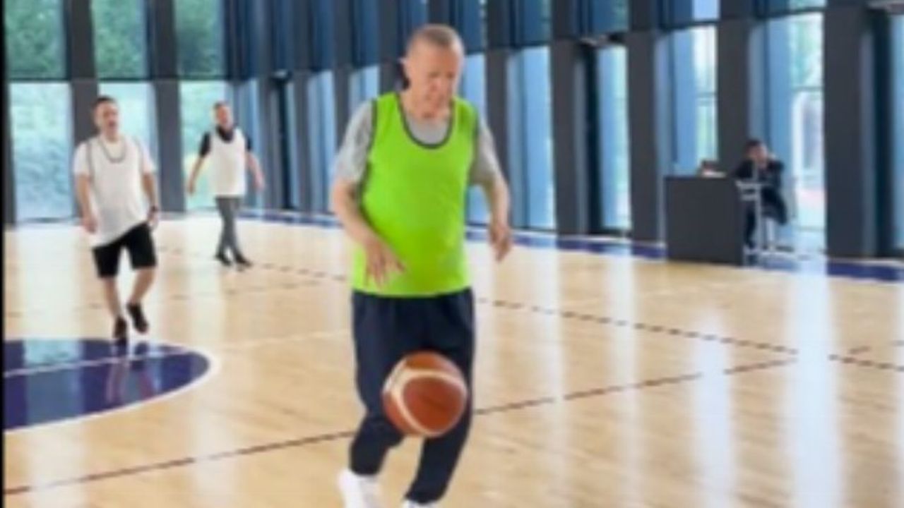 Cumhurbaşkanı Erdoğan basketbol maçı yaptı