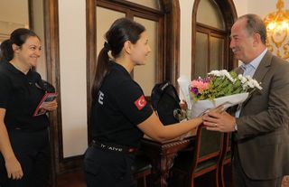 Edirne'de Başkan Gürkan itfaiye personelini ağırladı