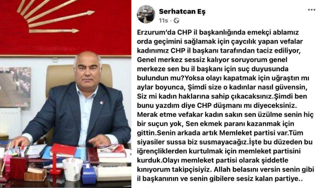 CHP Erzurum İl Başkanı, Çaycı Kadını Taciz Etti